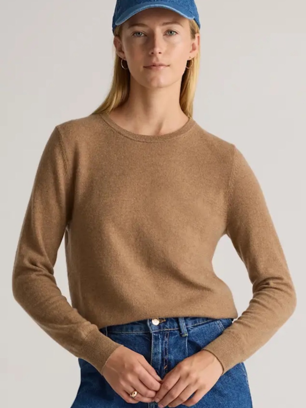 Quince Mongolian Cashmere Crew Neck Sweater Grey Women’s M Fall Layering